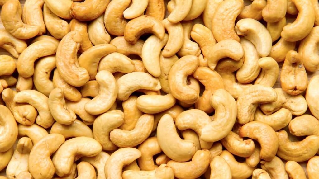 Close-up of cashews, nutritious dry fruit for heart and brain health